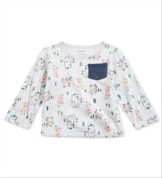 First Impressions Baby Boy's Forest Friends T-Shirt Gray Size 3-6MOS