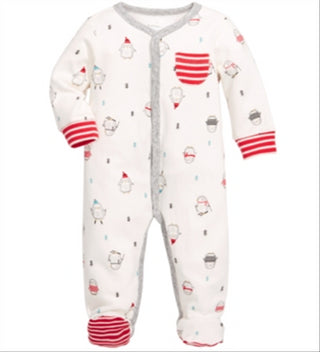 First Impressions Baby Boy's Cotton Penguin Footed Coverall Various White Size 3-6MOS