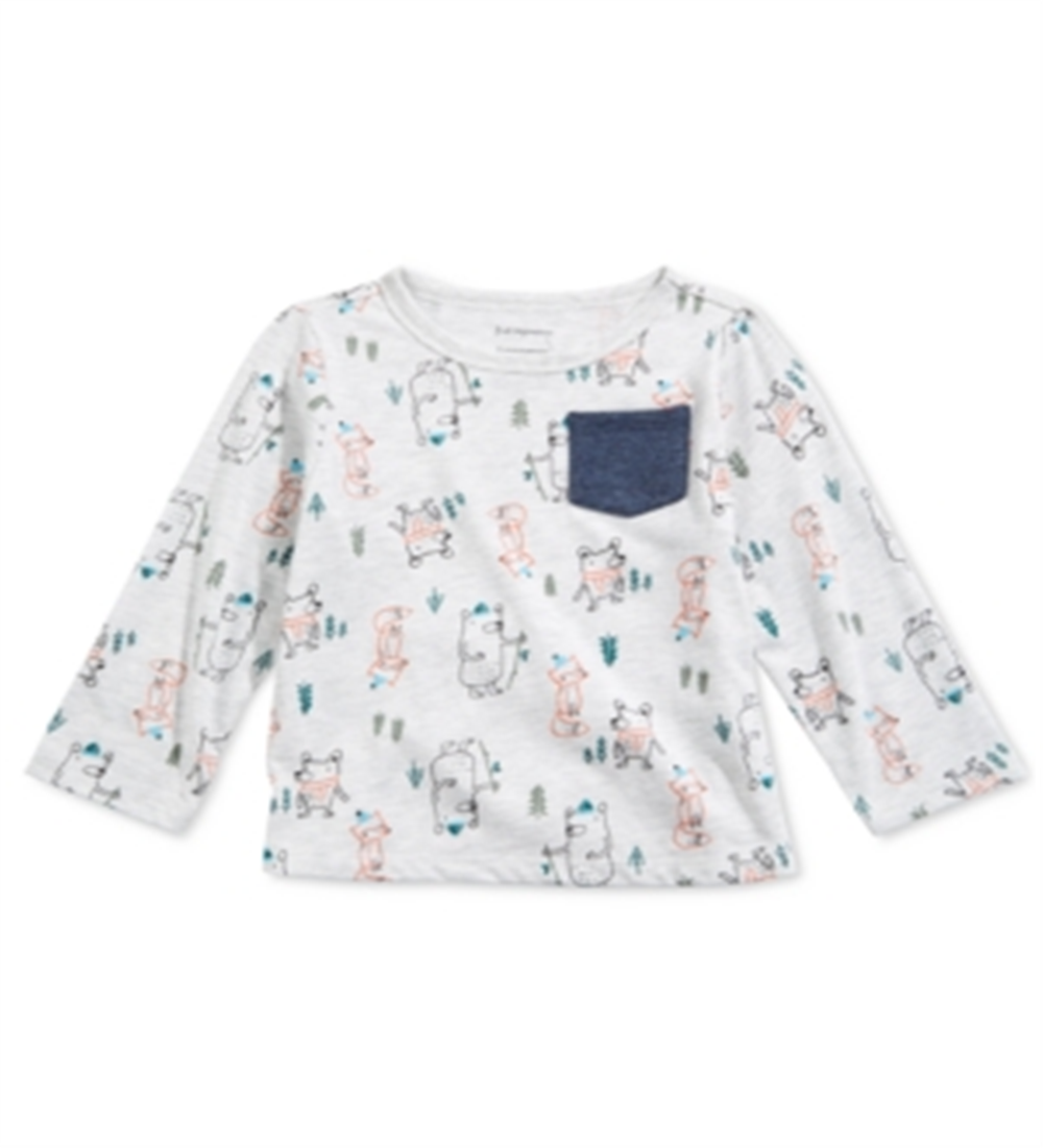 First Impressions Baby Boy's Forest Friends T-Shirt Gray Size 6-9MOS