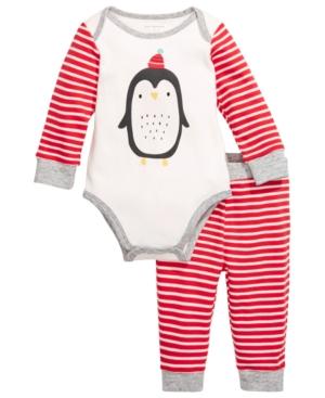 First Impressions Baby Boy's 2 Pc Cotton Penguin Bodysuit & Pants Set Red Size NEWBORN