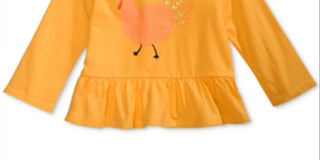 First Impressions Baby Girl's Cotton Gobble Peplum Hem T-Shirt Yellow Size 3-6MOS