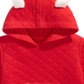 First Impressions Baby Boy's Faux Fur Trim Quilted Hoodie Red Size 12MOS