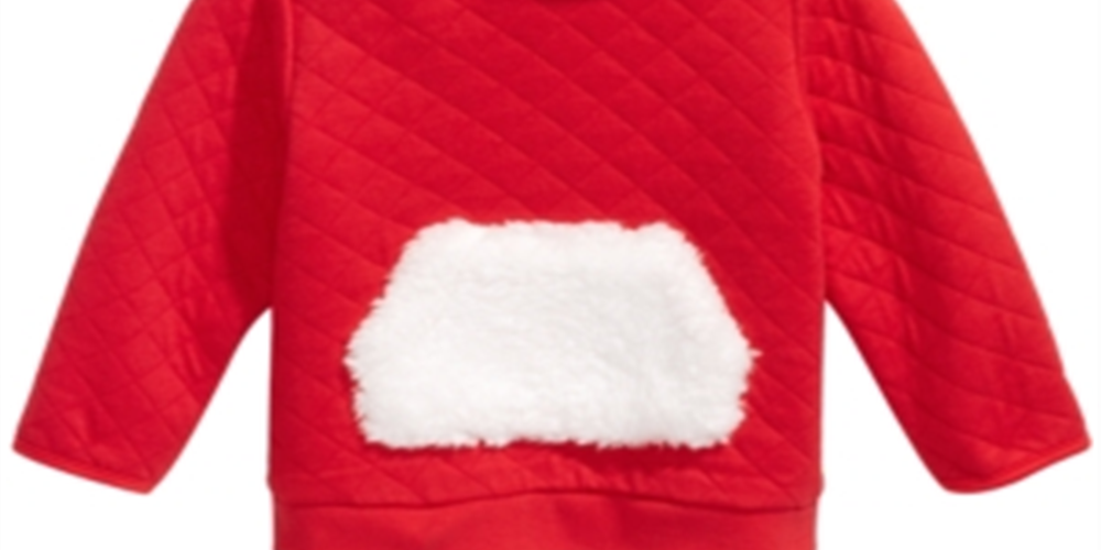 First Impressions Baby Boy's Faux Fur Trim Quilted Hoodie Red Size 12MOS