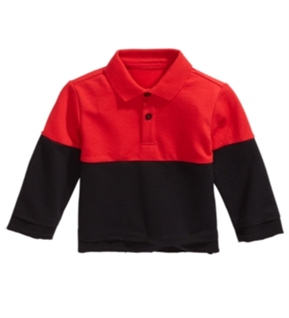 First Impressions Baby Boy's Colorblocked Collared Shirt Red Size 6-9MOS