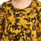 JM Collection Women's Printed Scoop Neck Top Yellow Size Large
