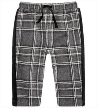 First Impressions Baby Boy's Velvet Stripe Plaid Pants Gray Size 12MOS