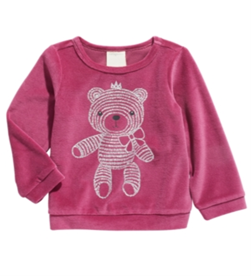 First Impressions Girl's Choose Little Princess Velour Top Purple Size 6-9MOS
