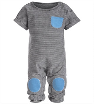 First Impressions Baby Boy's Textured Patch Jumpsuit Gray Size 6-9MOS