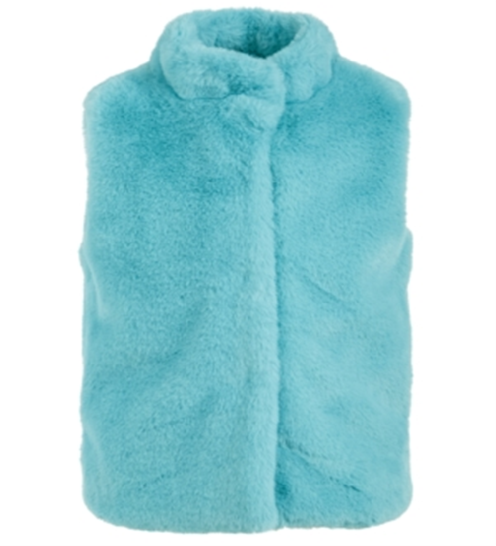 Epic Threads Big Girls Solid Faux-Fur Vest  Blue Size SML