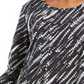 Style & CoWomen's Long Sleeve Printed Shirt Black Size Small