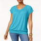 JM Collection Women's Blouson T-Shirt Blue Size X-Small