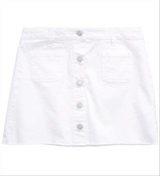 Epic Threads Big Girl's Butto -Front Denim Skirt White Size 7