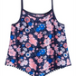 Epic Threads Big Girl's Floral Print Diamond Challis Tank Top Blue Size Large