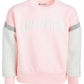 Champion Little Girl's Logo Print Sweatshirt with Faux Sherpa Trim Pink Size 6