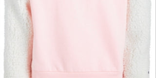 Champion Little Girl's Logo Print Sweatshirt with Faux Sherpa Trim Pink Size 6