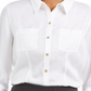Charter Club Women's Woven Solid Tencel Shirt White Size Small