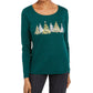 Karen Scott Women's Printed Long Sleeve Sweater Green Size X-Large