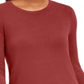 JM Collection Women's Button Cuff Crewneck Sweater Red Size X-Large