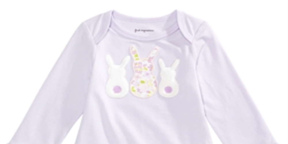 First Impressions Baby Girl's Bunnies Bodysuit Purple Size 0-3 Months