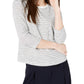 Maison Jules Women's Striped 3/4 Sleeve Shirt White Size Small
