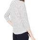 Maison Jules Women's Striped 3/4 Sleeve Shirt White Size Small