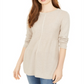 Style & Co Women's Mixed Stitch Tunic Sweater Beige Size PP