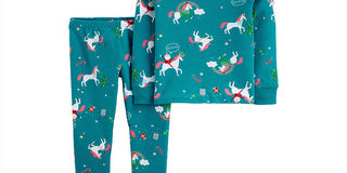 Carter's Toddler Girl's 2 Pc Snug Fit Cotton Holiday Unicorn Pajamas Set Blue Size 2T