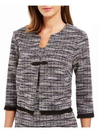 Connected Women's Tweed Dress & Fringe Jacket White/Wine Size 10