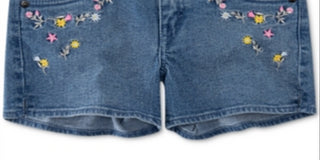 Levi's Little Girl's Side Slit Embroidered Denim Shorts Blue Size 6X