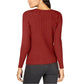 INC International Concepts Women's Raglan Jewel Neck Sweater Gray Size Small