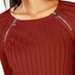 INC International Concepts Women's Raglan Jewel Neck Sweater Gray Size Small