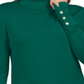 JM Collection Women's Stud Sleeve Pullover Turtleneck Sweater Green Size Medium