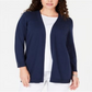 Karen Scott Women's Open Front Cardigan Blue Size Petite Medium