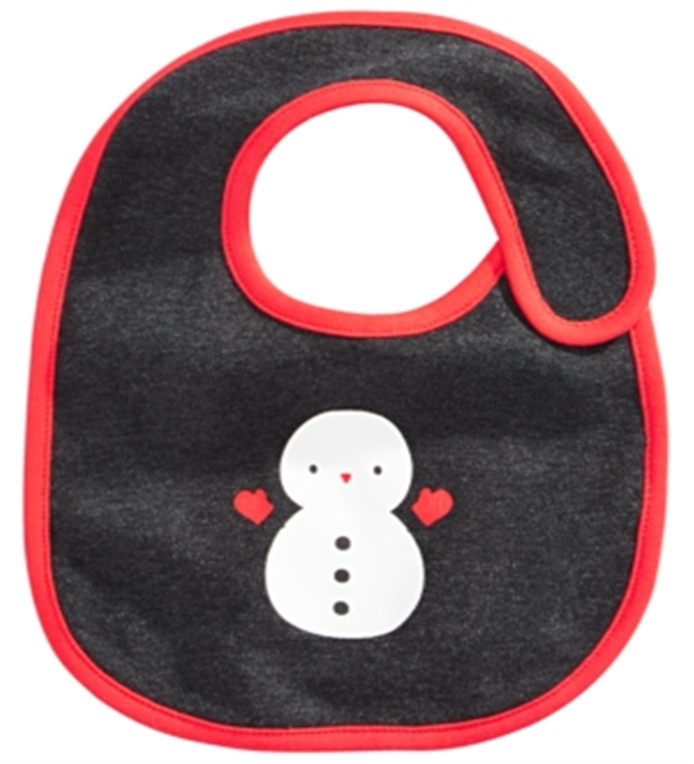 First Impressions Baby Boy's Snowman Bib Gray Size Regular