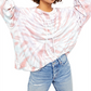 Free People Women's Tie Dye Long Sleeve Crew Neck Sweater White Size Large