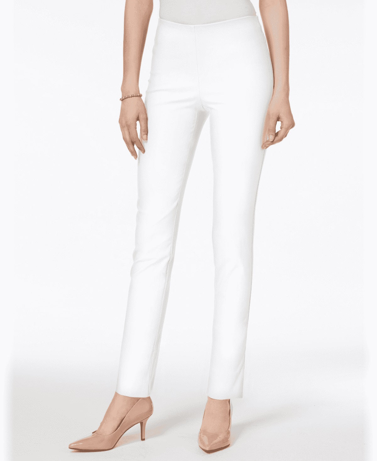 Charter Club Women's Tummy Control Skinny Leg Ankle Pants White Size 10