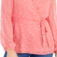 Charter Club Women's Clip Dot Wrap Top Red Size Large