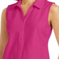 Charter Club Women's Cotton Pique Sleeveless Shirt Pink Size 14