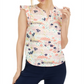 Maison Jules Women's Printed Split Neck Top White Size XX-Large