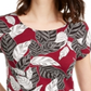 Alfani Women's Printed T-Shirt Wine- White Leaf Size Small