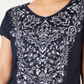 Style & Co Women's Graphic Print V Neck Top Blue Size X-Small