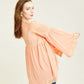 Free People Women's Blouses Sun Blush Eyelet Sea of Love Bell Sleeve Top Blush Size Large