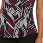 JM Collection Women's Scoop Neck Damask Top Black Size Small