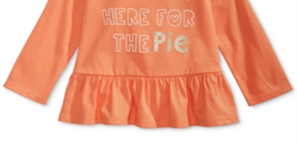 First Impressions Baby Girl's Cotton Pie Peplum Hem T-Shirt Orange Size 0-3 M