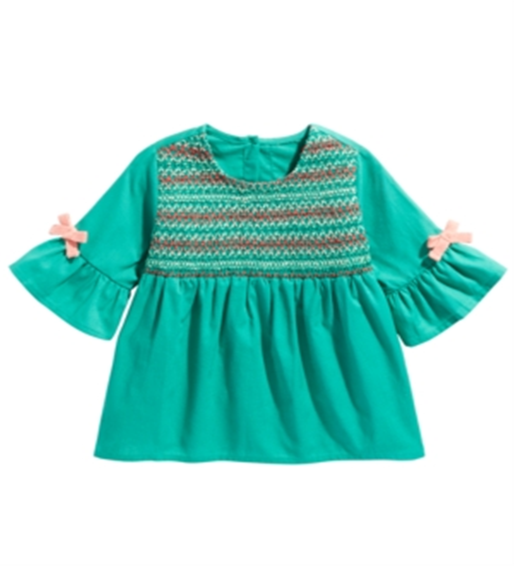 First Impressions Baby Girl's Smocked Top Green Size 18MOS