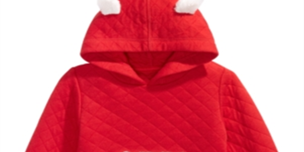 First Impressions Baby Boy's Faux Fur Trim Quilted Hoodie Red Size 24MOS