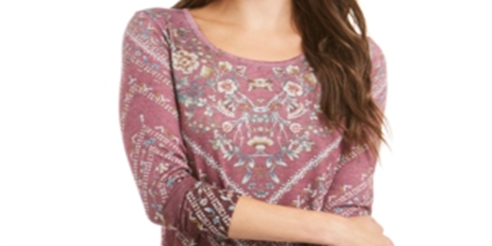 Style & Co Women's Printed Top Organic Poise Size Small