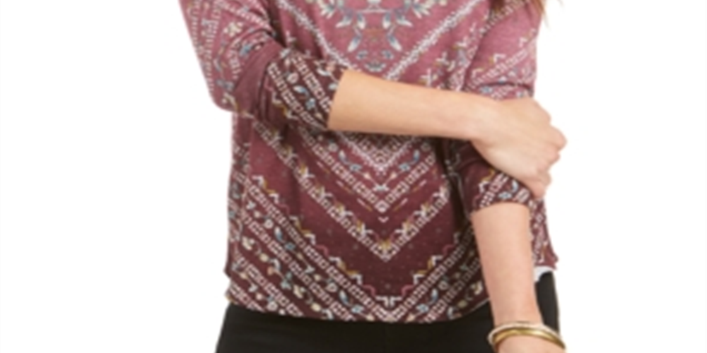 Style & Co Women's Printed Top Organic Poise Size Small