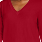 Maison Jules Women's V Neck Sweater Red Size Medium