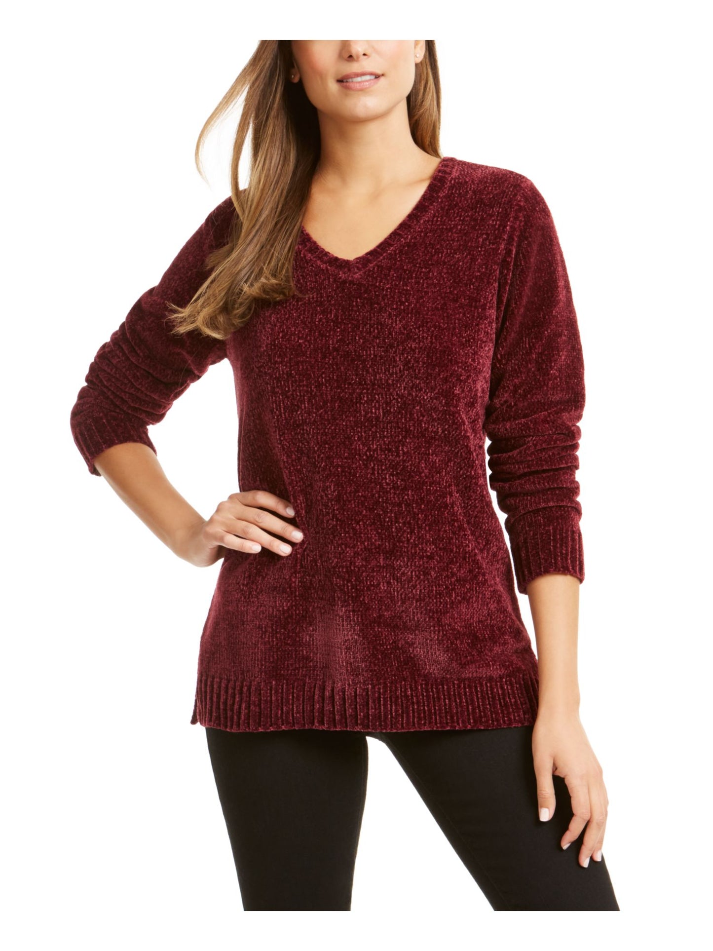 Karen Scott Women's Long Sleeve Sweater Red Size Petite X-Large